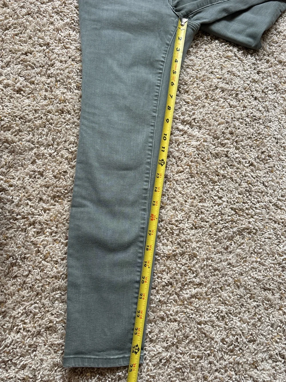 Madewell 9” High Rise Skinny Green Sz 27P